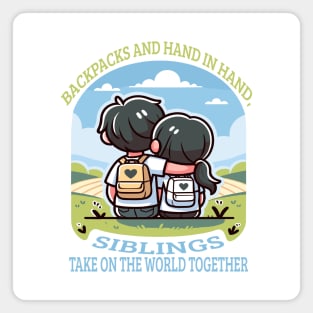 World Explorers: Siblings Adventure Together Magnet